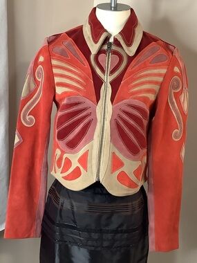 Free People Stars Are Psychedelic Suede Jacket  Size XS